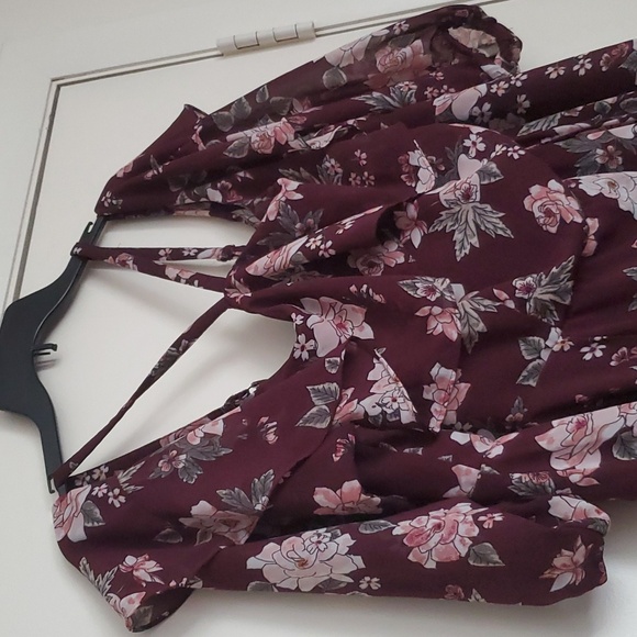 Torrid's Mini Challis Cold Shoulder Trapeze Dress - Picture 6 of 16